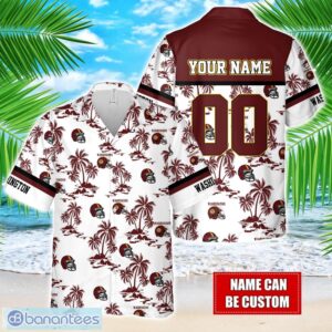 Coconut design Logo Washington Team Hawaiian And Shorts All Printed Beach Set For Fans Custom Name Product Photo 1