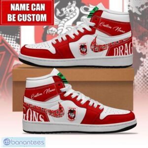 NRL St. George Illawarra Dragons Custom Name Limited Air Jordan Hightop Shoes JD1 Sneakers Product Photo 1