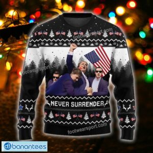 Donald Trump Never Surrender Knitted Christmas Sweater Gift For Adult - Donald Trump Never Surrender Photo 1 Ugly Christmas Sweater