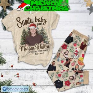 Morgan Wallen Santa Baby Christmas Tree Fleece Pajamas Set Christmas For Family - Morgan Wallen Santa Baby Christmas Tree Fleece Pajamas Set-1