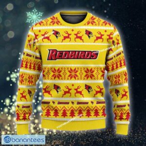 NEW Stylish Illinois State Redbirds Knitted Christmas Sweater AOP Gift For Men And Women Custom Name - NCAA2 Illinois State Redbirds Ugly Christmas Sweater For Men And Women Photo 1