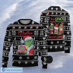 Grinch Before Coffee Ugly Sweater Christmas Gift For Fans Product Photo 1