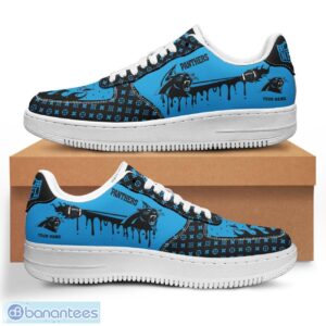 Personalized Name Carolina Panthers Drip Air Force Shoes Men Women Sneakers Product Photo 1