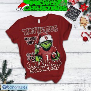Oklahoma Sooners Grinch Hate Us Christmas Fleece Pajamas Set All Over Print Christmas Gift - Oklahoma Sooners Grinch Hate Us Christmas Fleece Pajamas Set-2