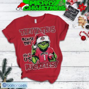 Ohio State Buckeyes Grinch Hate Us Christmas Fleece Pajamas Set Gift Family - Ohio State Buckeyes Grinch Hate Us Christmas Fleece Pajamas Set-3