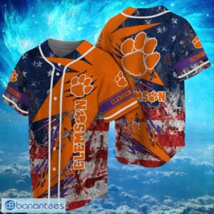NCAA Clemson Tigers Logo Design Baseball Jersay Shirt Full Print Product Photo 1
