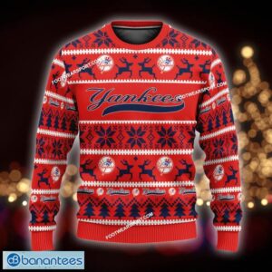 NEW Stitch New York Yankees Ugly Christmas Sweater Gift For Adult Custom Name - MLB New York Yankees Ugly Christmas Sweater For Men And Women Photo 1