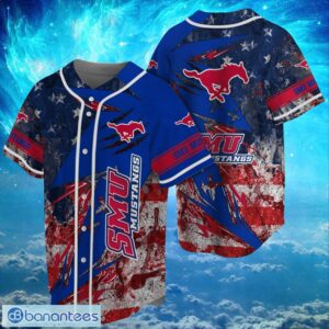 NCAA Smu Mustangs Logo Design Baseball Jersay Shirt Full Print Product Photo 1