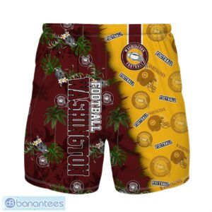 Washington Football Team Hawaiian Shirt And Shorts Custom Name Number Tropical Style Hawaiian Shirt Product Photo 2