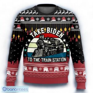 Take Biden To the Train Station Ugly Sweater Christmas Gift For Fans Product Photo 1
