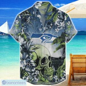 Seattle Seahawks Tropical Skull Halloween 3D Hawaiian Shirt For Men Women NFL Fans Product Photo 1