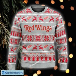 NEW Tradition Detroit Red Wings Ugly Christmas Sweater Gift For Adult Custom Name - NHL Detroit Red Wings Ugly Christmas Sweater For Men And Women Photo 1