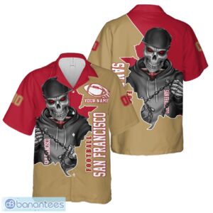 San Francisco Football Team Hawaiian Shirt And Shorts Personalized Name And Number For Fans Product Photo 1