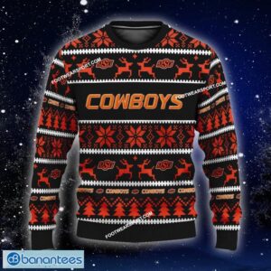 NEW Snowplow Oklahoma State Cowboys Ugly Christmas Sweater Gift Holidays Custom Name - NCAA Oklahoma State Cowboys Ugly Christmas Sweater For Men And Women Photo 1