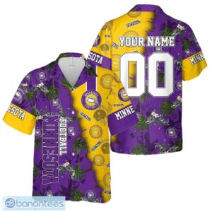 Minnesota Football Team Hawaiian Shirt And Shorts Custom Name Number Tropical Style Hawaiian Shirt Product Photo 1