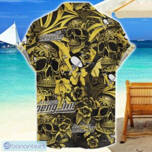 Pittsburgh Penguins Flower and Skull Hawaiian Shirt NHL Team Halloween Shirt Product Photo 2