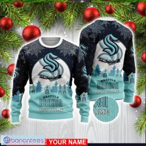 Custom Name NHL Seattle Kraken 3D Sweater Christmas Holiday Gift Product Photo 1