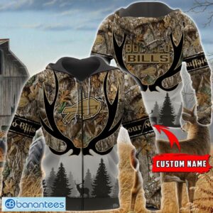 Buffalo Bills Custom Name Hunting Camo Style 3D Hoodie T-Shirt Sweatshirt Product Photo 6