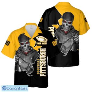 Pittsburgh Football Team Hawaiian Shirt And Shorts Personalized Name And Number For Fans Product Photo 1