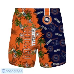 Chicago Football Team Hawaiian Shirt And Shorts Custom Name Number Tropical Style Hawaiian Shirt Product Photo 2