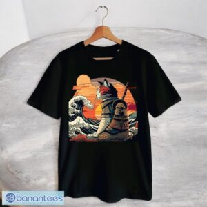 Retro samurai cat T-shirt The Great Wave T-Shirt Product Photo 2