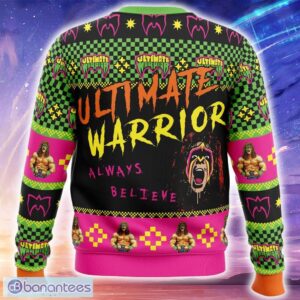 Ultimate Warrior Always Believe Wrestler Ugly Christmas 3D Sweater Trending Holidays For Men Women Fans - Ultimate Warrior Always Believe Wrestler Ugly Christmas Sweater_2