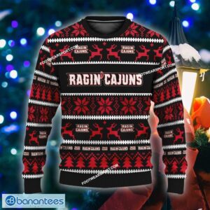 NEW Rejoice Louisiana Ragin Cajuns Ugly Christmas Sweater Gift For Men And Women Custom Name - NCAA Louisiana Ragin Cajuns Ugly Christmas Sweater For Men And Women Photo 1