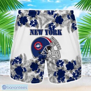 New York Team Hawaiian And Shorts All Printed Beach Set For Fans Custom Name Product Photo 2