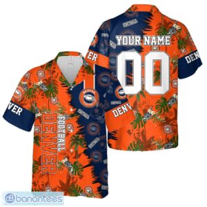 Denver Football Team Hawaiian Shirt And Shorts Custom Name Number Tropical Style Hawaiian Shirt Product Photo 1