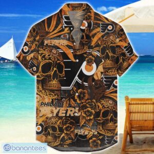 Philadelphia Flyers Flower and Skull Hawaiian Shirt NHL Team Halloween Shirt Product Photo 1
