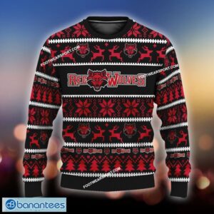 NEW Season's Arkansas State Red Wolves Knitted Christmas Sweater AOP Gift For Men And Women Custom Name - NCAA Arkansas State Red Wolves Ugly Christmas Sweater For Men And Women Photo 1