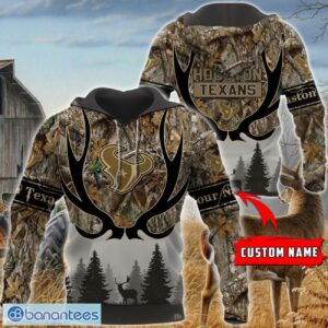 Houston Texans Custom Name Hunting Camo Style 3D Hoodie T-Shirt Sweatshirt Product Photo 2