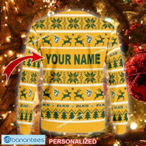 NEW Fireplace Edmonton Elks Ugly Christmas Sweater Gift For Men And Women Custom Name - CFL Edmonton Elks Ugly Christmas Sweater For Men And Women Photo 2