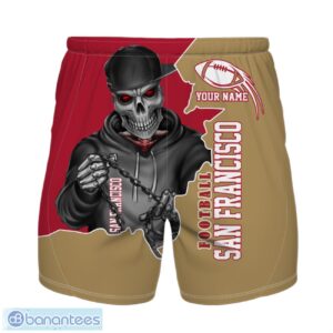 San Francisco Football Team Hawaiian Shirt And Shorts Personalized Name And Number For Fans Product Photo 2
