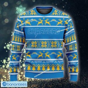 NEW Red Los Angeles Chargers Ugly Christmas Sweater Gift Holidays Custom Name - NFL Los Angeles Chargers Ugly Christmas Sweater For Men And Women Photo 1