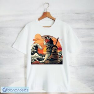 Retro samurai cat T-shirt The Great Wave T-Shirt Product Photo 1