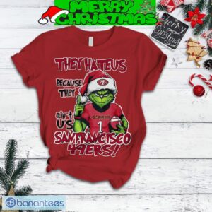 San Francisco 49ers Grinch They Hate Us Christmas Fleece Pajamas Set Full Print Christmas For Women - San Francisco 49ers Grinch They Hate Us Christmas Fleece Pajamas Set-3