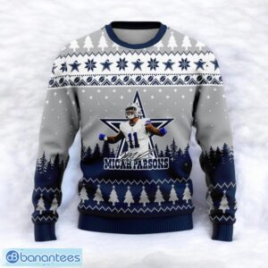 Dallas Cowboys Micah Parsons #11 Merry Xmas Sport Player 3D Ugly Christmas Sweater Product Photo 2