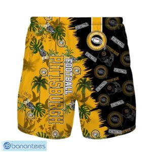 Pittsburgh Football Team Hawaiian Shirt And Shorts Custom Name Number Tropical Style Hawaiian Shirt Product Photo 2