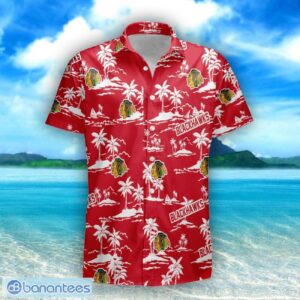 Chicago Blackhawks 3D Tropical Pattern Coconut Tree Hawaiian Shirt And Shorts Product Photo 1