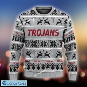 NEW Tinsel Troy Trojans Knitted Christmas Sweater AOP Gift Holidays Custom Name - NCAA Troy Trojans Ugly Christmas Sweater For Men And Women Photo 1
