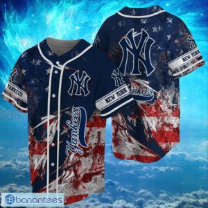 MLB Newyork Yankees Logo Design US Flag Gifts Baseball Jersey Shirt Full Print Product Photo 1
