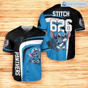 Carolina Panthers Lilo & Stitch Champions Baseball Jersey Shirt Blue & Black For Men And Women Product Photo 1