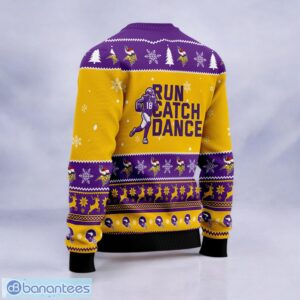 Minnesota Vikings Justin Jefferson #18 Run Catch Dance Sport Player 3D Ugly Christmas Sweater Product Photo 3