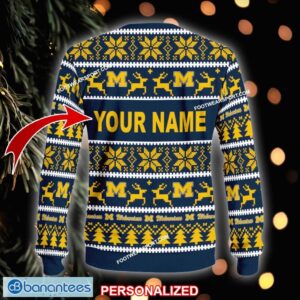 NEW Toboggan Michigan Wolverines Ugly Christmas 3D Sweater Gift For Adult Custom Name - NCAA Michigan Wolverines Ugly Christmas Sweater For Men And Women Photo 2