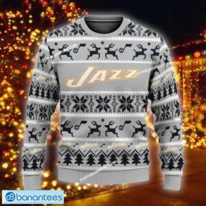 NEW Eggnog Utah Jazz Knitted Christmas Sweater Gift For Adult Custom Name - NBA Utah Jazz Ugly Christmas Sweater For Men And Women Photo 1
