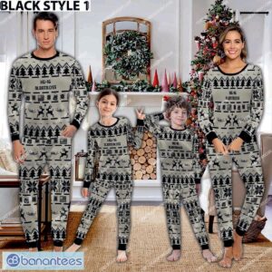 HU-16 Albatross HU16 Aircraft Pajamas Set War Gift Christmas - HU-16 Albatross HU16 Aircraft Pajamas Set Family Photo Black