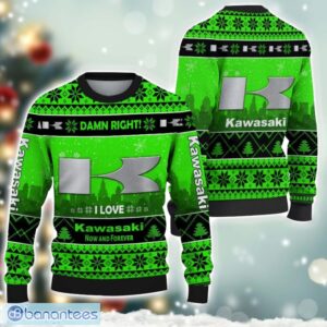 Kawasaki Damn Right I Lover Kawasaki Now And Forever 3D Ugly Christmas Sweater Christmas Gift Product Photo 1