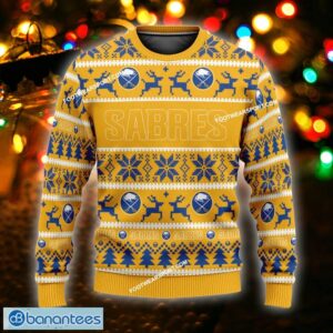 NEW Snowflake Buffalo Sabres Ugly Christmas Sweater Gift For Men And Women Custom Name - NHL Buffalo Sabres Ugly Christmas Sweater For Men And Women Photo 1