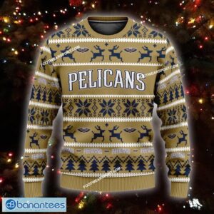 NEW Style New Orleans Pelicans Ugly Christmas Sweater Gift For Men And Women Custom Name - NBA New Orleans Pelicans Ugly Christmas Sweater For Men And Women Photo 1